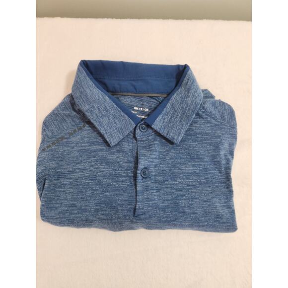 Under Armour Polo Shirt Mens Small Blue Short Sleeve Golf Athleisure Preppy - Picture 1 of 12